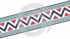 Aztec Inspired Zigzag Pattern Border, vector design Generative AI