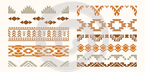 Aztec Navajo Borders set Southwestern Art symbols