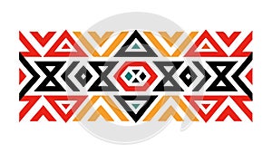Aztec Pattern Border, Ethnic Geometric Design Vector. vector design Generative AI