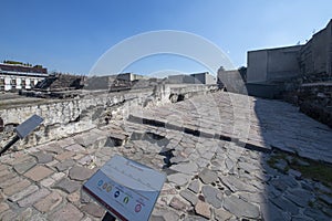 Aztec ruin Templo Mayor in Mexico City, Mexico