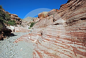 Aztec sand stone rock formation near Red Rock Canyon, NV