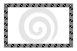 Aztec stepped fret pattern, rectangle frame with serpent meander motif