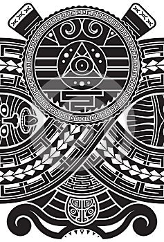 Aztec style pattern. Ethnic print template for textile and paper. Tattoo design.