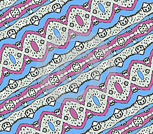 Aztec Style Pattern in Pastel Colors