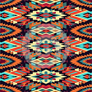 Aztec style seamless pattern. Tribal vector texture.