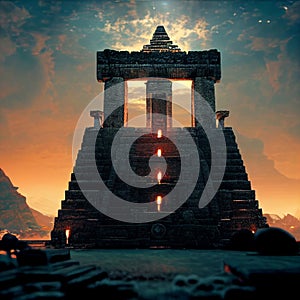 Aztec Temple Bermuda Triangle cinema soft light full