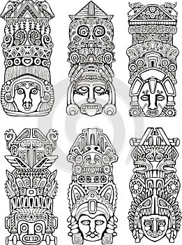 Aztec totem poles photo