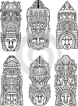 Aztec totem poles