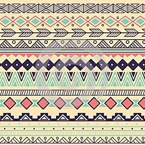 Aztec tribal pattern in stripes