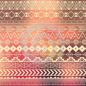 Aztec tribal pattern in stripes