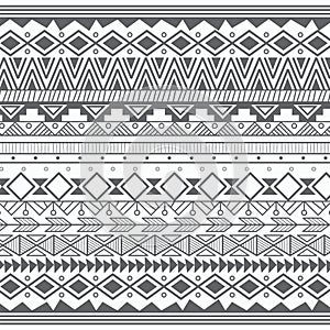 Aztec tribal pattern in stripes