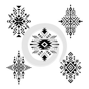 Aztec vector elements, ethnic ornaments.