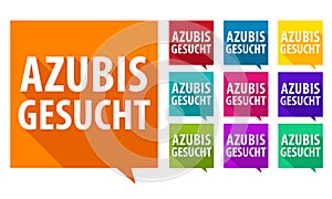 Azubis gesucht. Eps10 Vector badges.