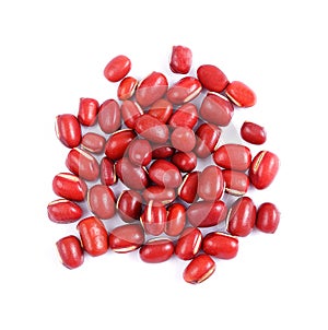 Azuki beans , red beans on a white background