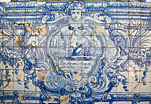 Azulejo in Coimbra - I sleep and my heart guards me