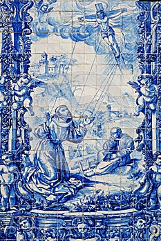 Azulejo Tile Painting in Porto Portugal photo