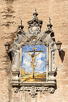 Azulejo of Jesus on the cross, Seville photo