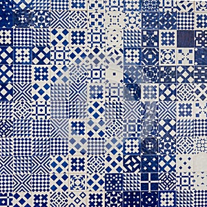 Azulejo portuguese ceramic tiles background