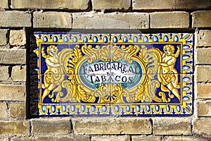 Azulejo reporting Fabrica Real de Tabacos, Sevilla