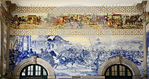 Azulejo at Sao Bento Railway Station, Porto, Portugal