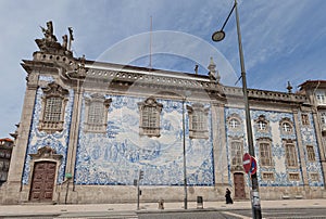 Azulejo tiles of Carmo Church (18th c.) in Porto, Portugal. UNESCO site