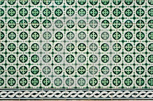 Azulejo Tiles on Wall of Old Building in Alfama District, Lisbon, Portugal