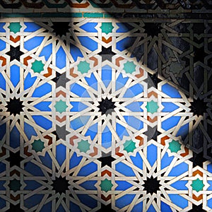 Azulejos de Al Andalus. Mosaico ÃÂ¡rabe. Azulejos de Sevilla. Azulejos ÃÂ¡rabes de EspaÃÂ±a. Alcazar de Sevilla photo