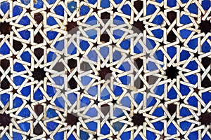 Azulejos, tiles glazed, Alcazar palace in Sevilla, Spain photo