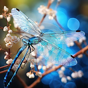 Azure damselfly (Coenagrion puella)  Made With Generative AI illustration