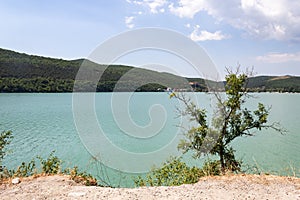 Azure lake view from the cliff