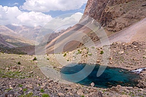 Azure Mountain Lake and Rock Landscape Valley