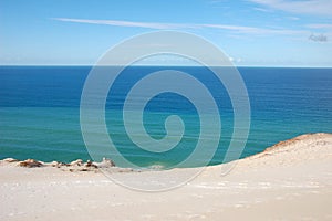 Azure ocean with sand beach