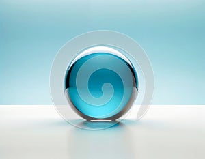 Azure Orb on Pristine White: A Luminous Study in Minimalist Serenity