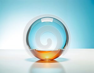 Azure Orb on Pristine White: A Luminous Study in Minimalist Serenity