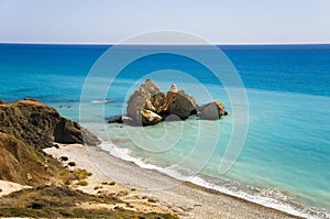 Azure sea aerial view at Aphrodite birthplace photo