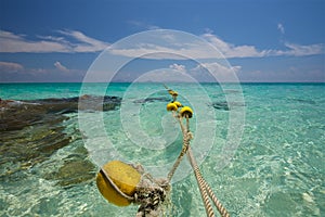 The azure sea on the bounty beach in Thailand