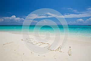 The azure sea on the bounty beach in Thailand