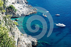 Azure sea at Capri island