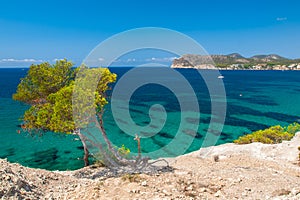 Azure sea at the south coast of Mallorca