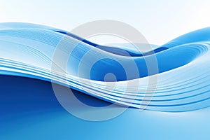 Azure Symphony, Abstract Background with Curved Blue Lines