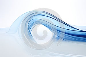 Azure Symphony, Abstract Background with Curved Blue Lines