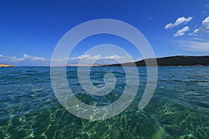 Azure water in the Adriatic Sea in Croatia