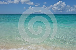 Azure water and blue sky on Grace Bay Beach in the Turks and Caicos