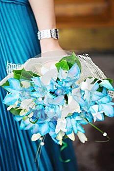 Azure wedding flowers bouquet