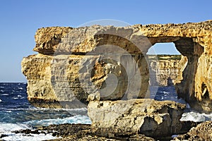 Azure Window on Gozo island. Dwejra Bay. Malta