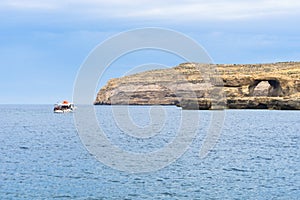 The Azure Window is a limestone natural arch on the Maltese island of Gozo