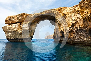 Azure Window, stone arch of Gozo, Malta