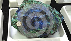 Azurite with malachite