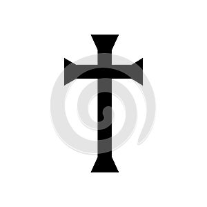 Christian cross. Jesus Christ crucifix, different shapes of crosses religious silhouette signs