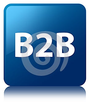 B2b blue square button
